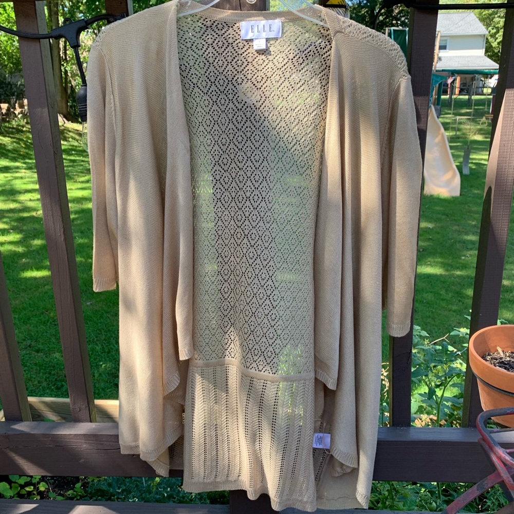 Elle Tan Short Sleeve Cardigan